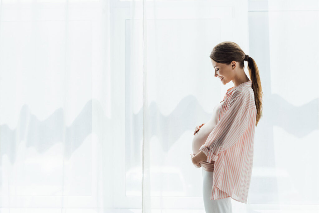 pregnant woman smiling